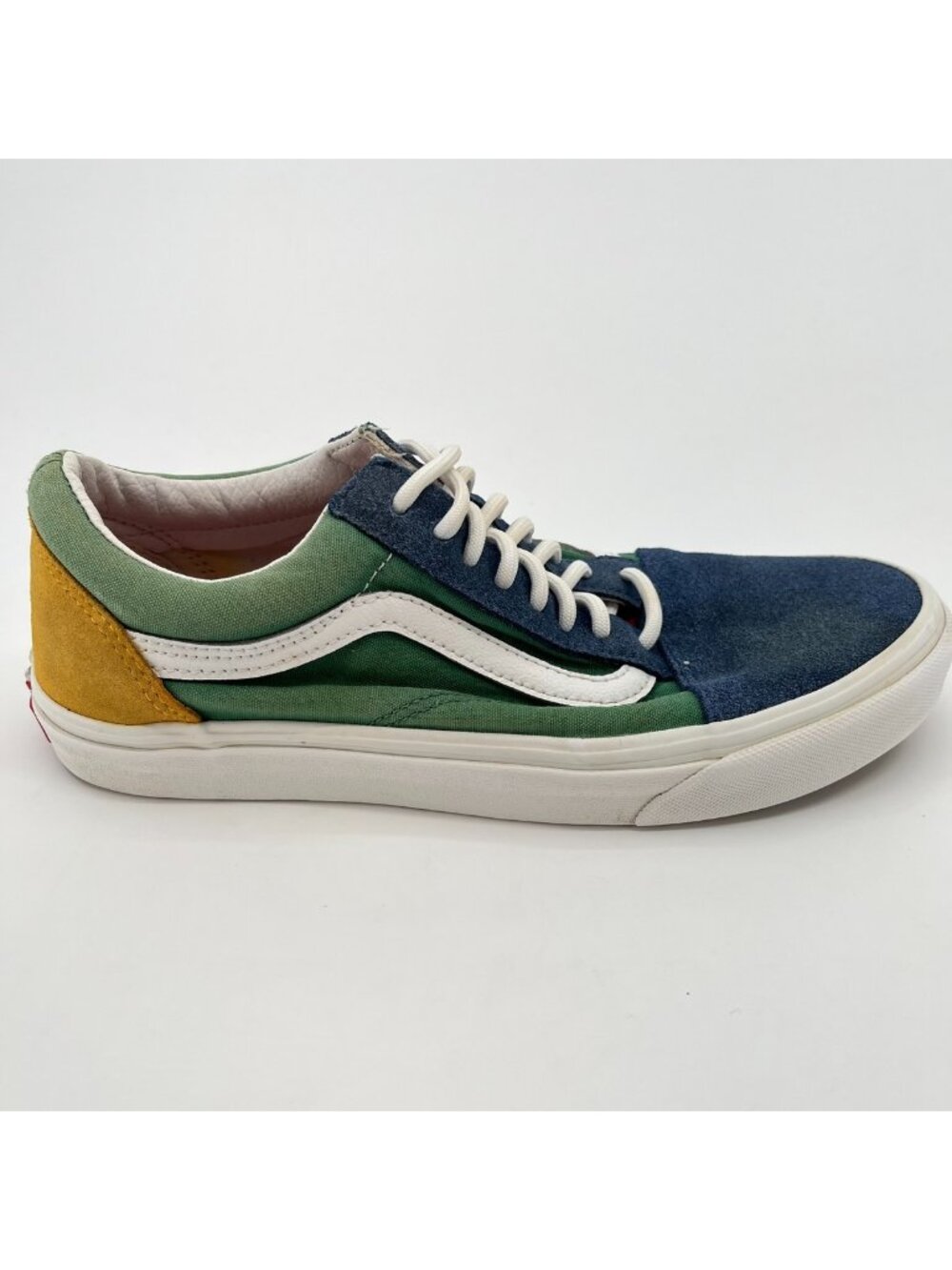 Vans Old Skool Womens Size 9 Mens 7.5 Blue Green Athletic Skate Shoes Sneakers